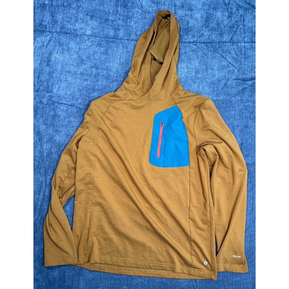 Xersion Outdoor Hoodie Mens Medium Brown Quick Dri Performance Pullover Hooded S